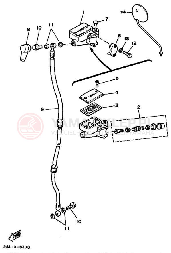 Schemat "Pompa hamulcowa przednia" do Yamaha ROUTE 66 XV250WC/XV250W