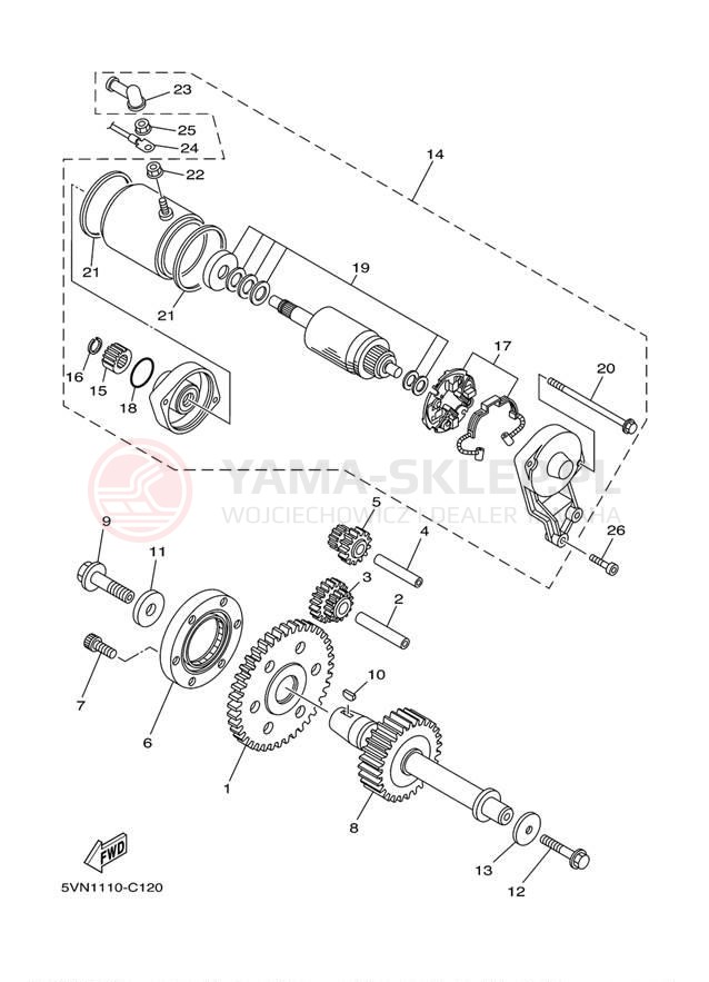 Schemat "rozrusznik" do Yamaha ROAD STAR XV17AWW/XV17AWWC