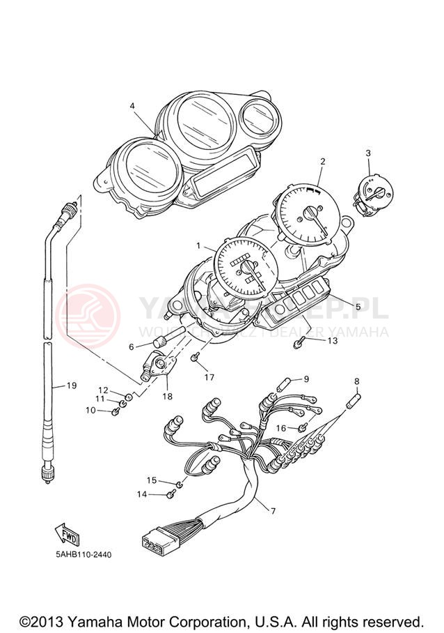 Schemat "licznik" do Yamaha YZF600R YZF600RVC/YZF600RV