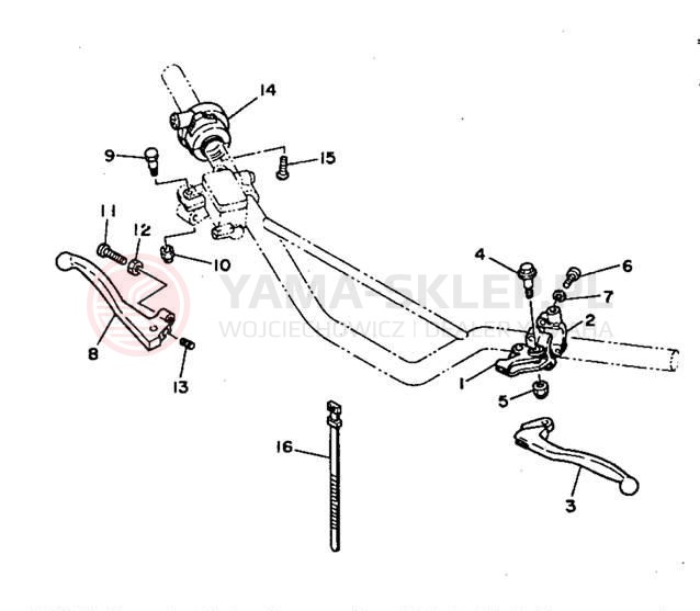 Schemat "Kierownica i osprzęt" do Yamaha RT180G