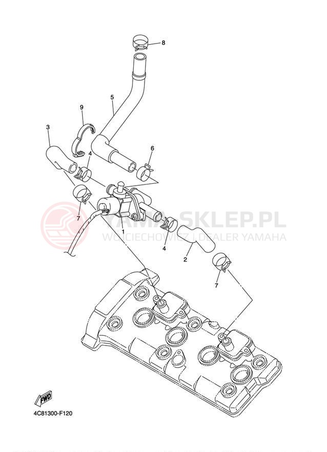 Schemat "System odbioru powietrza" do Yamaha R1 YZFR1W/YZFR1WC