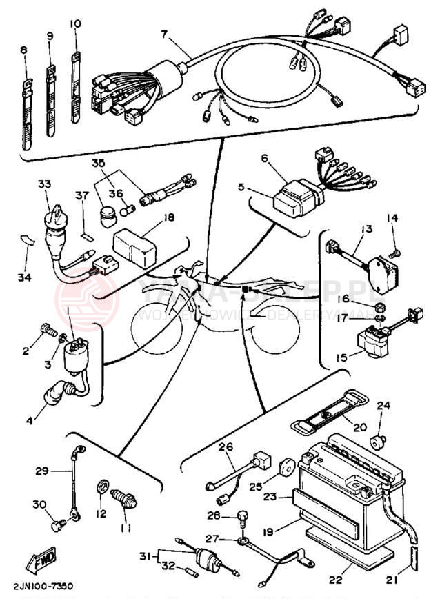 Schemat "układ elektryczny" do Yamaha BIG WHEEL BW350U