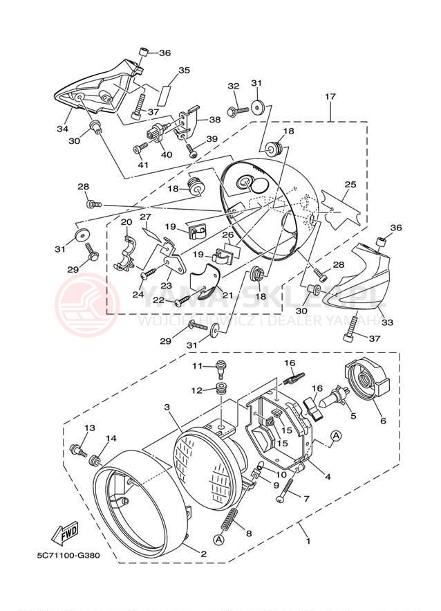 Schemat "Lampa przód" do Yamaha RAIDER XV19CYCB/XV19CYB
