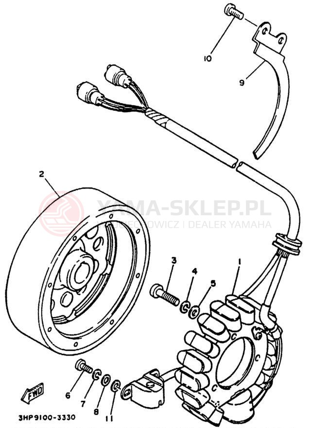 Schemat "prądnica" do Yamaha WARRIOR YFM350XA