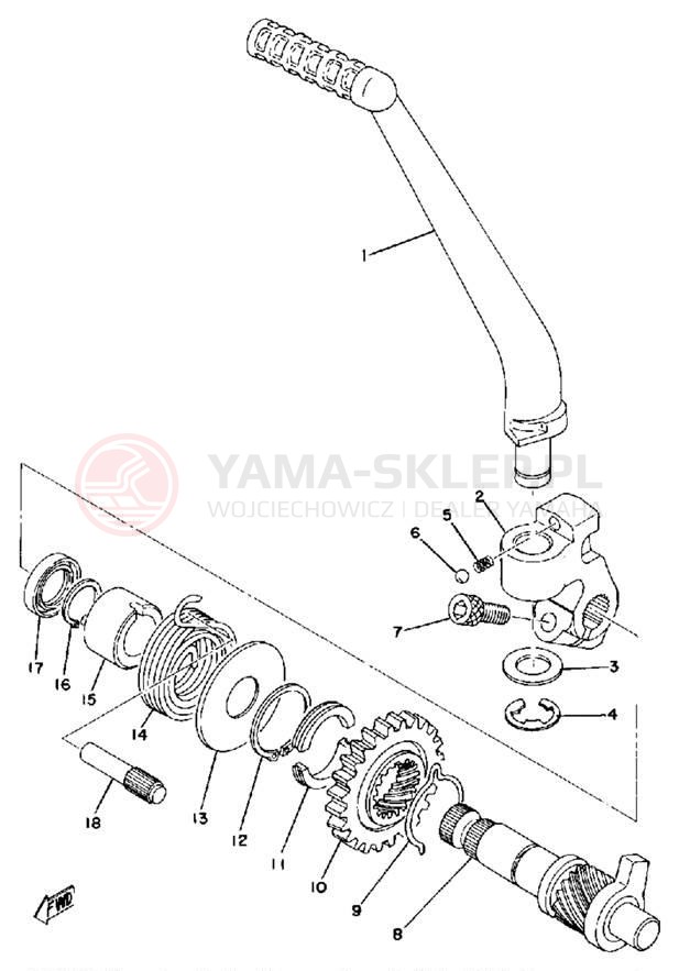 Schemat "kopniak" do Yamaha YZ175C