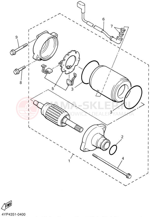 Schemat "rozrusznik" do Yamaha XVZ13LTN/XVZ13LTNC