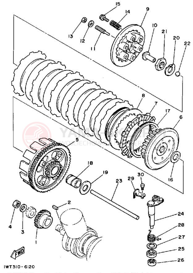 Schemat "sprzęgło" do Yamaha BANSHEE YFZ350A