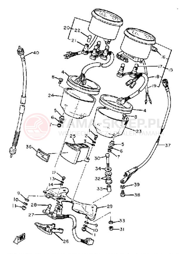 Schemat "Przędkościomierz" do Yamaha XS850LG
