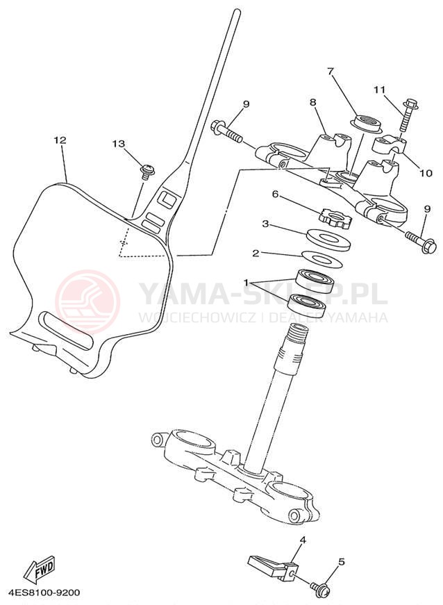 Schemat "Półki zawieszenia" do Yamaha YZ80 YZ80L