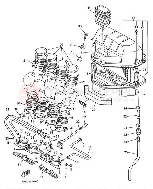 Schemat "Wtrysk paliwa" do Yamaha YZF750RKC/YZF750RK