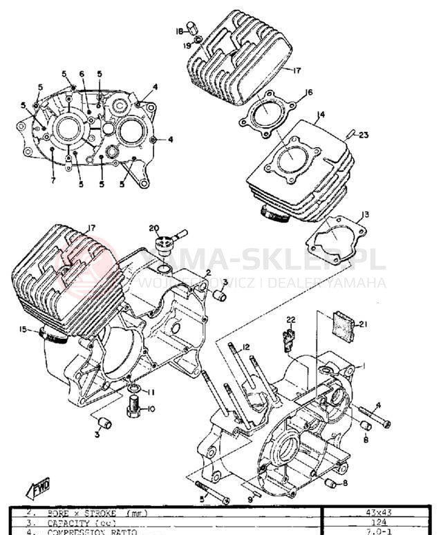 Schemat "Obudowa silnika" do Yamaha YAS1C