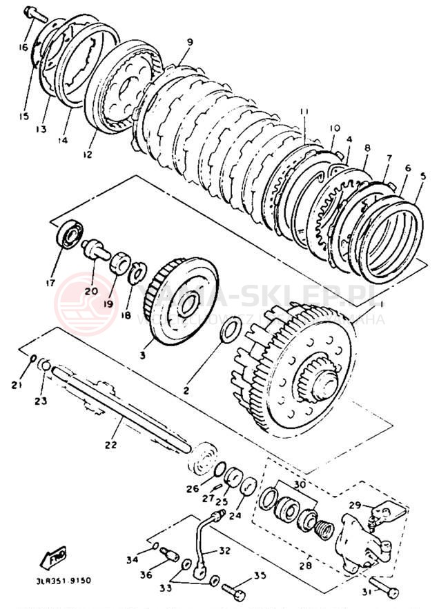 Schemat "sprzęgło" do Yamaha V-MAX 1200 VMX12B/VMX12BC