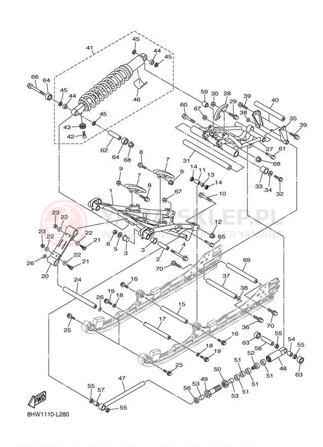 Schemat "Zawieszenie gąsiennicy" do Yamaha VECTOR LTX RS90PLTBB/RS90PLTBR