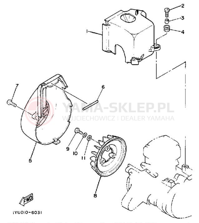 Schemat "Obudowa wentylatora" do Yamaha SH50EMT/SH50T