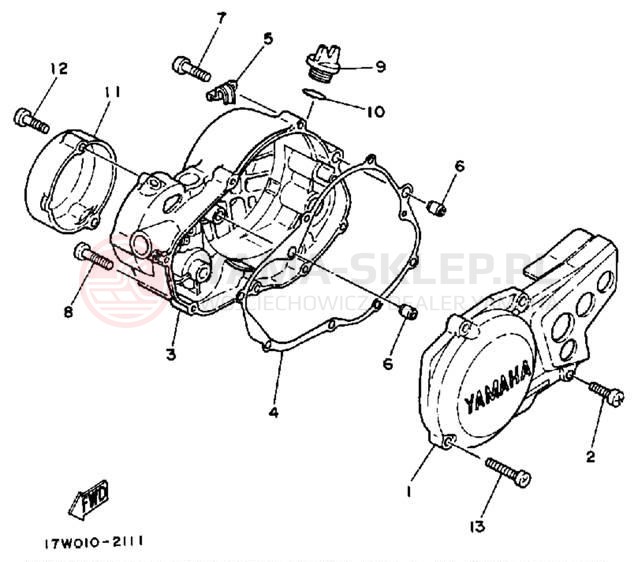 Schemat "Pokrywa silnika" do Yamaha DT50LC/DT50A