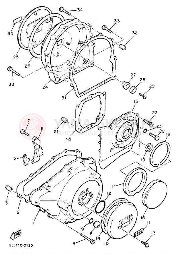 Schemat "Pokrywa silnika" do Yamaha XVZ13DEC/XVZ13DE