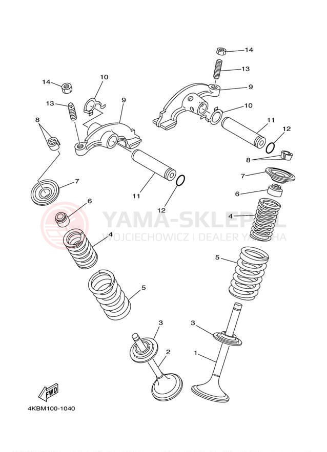 Schemat "zawory" do Yamaha RAPTOR 350 YFM35RZW