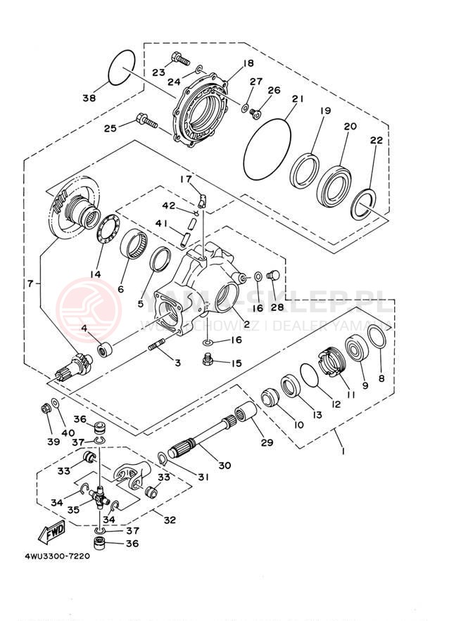Schemat "Wał napędowy" do Yamaha WOLVERINE YFM35FXT
