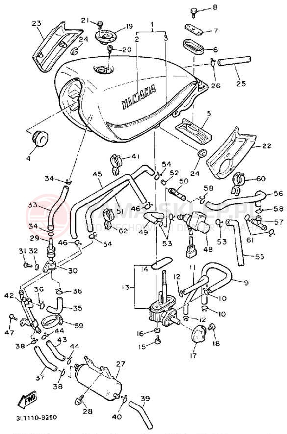 Schemat "zbiornik paliwa" do Yamaha RADIAN YX600W/YX600WC