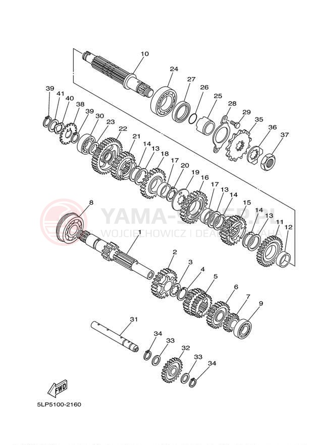 Schemat "Skrzynia biegów " do Yamaha 660R RAPTOR YFM660RT