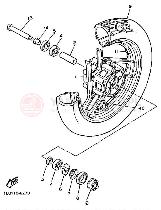 Schemat "Koło przód" do Yamaha RADIAN YX600S/YX600SC