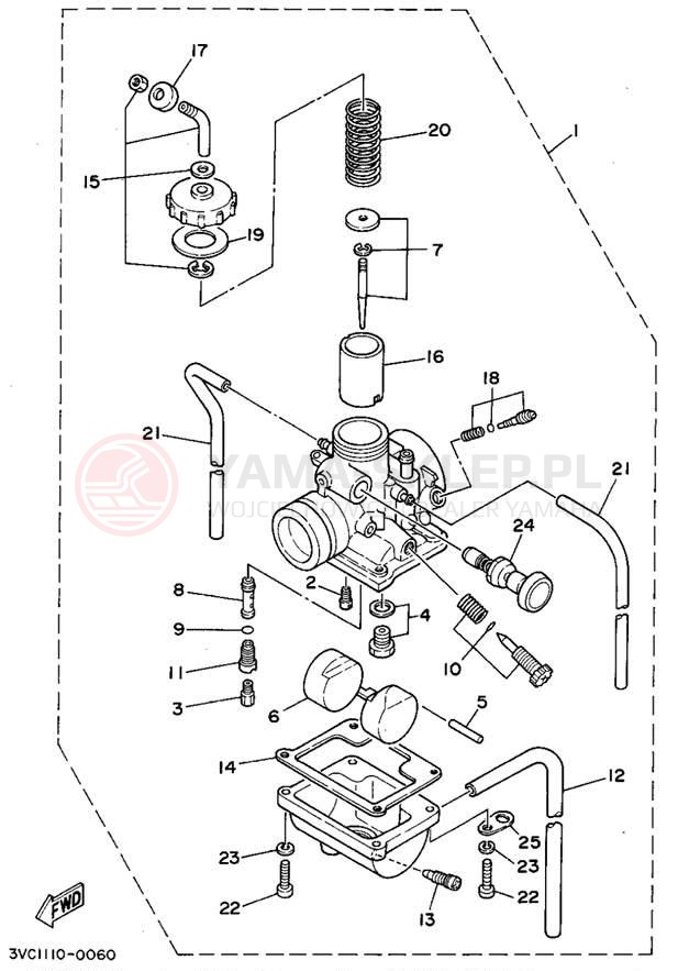 Schemat "Gaźnik" do Yamaha RT180D