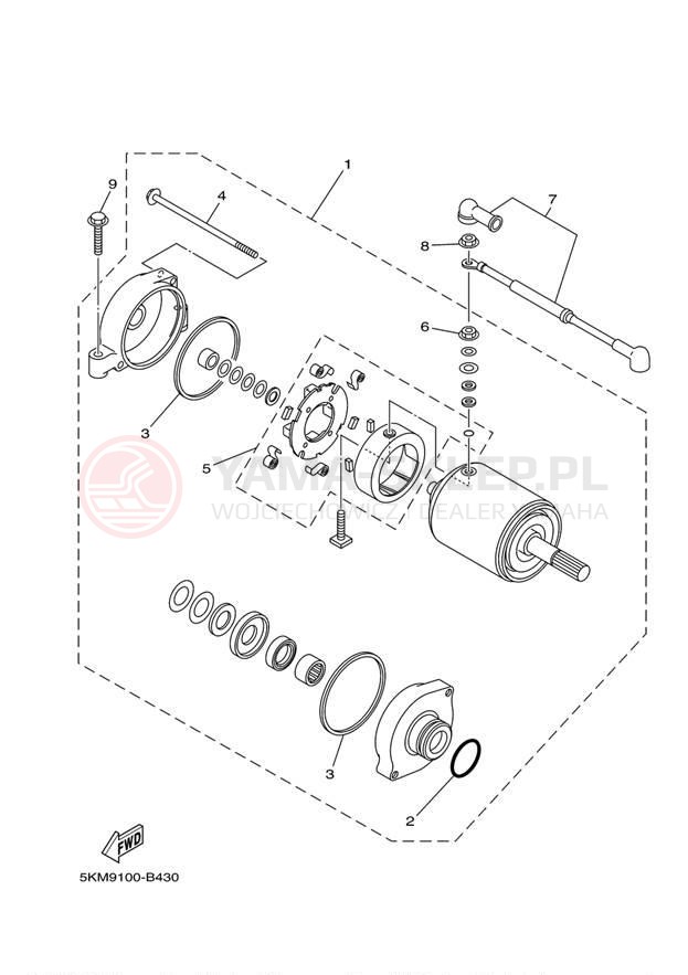 Schemat "rozrusznik" do Yamaha GRIZZLY 660 YFM660FR