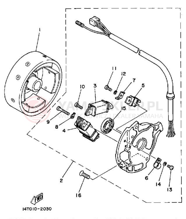 Schemat "prądnica" do Yamaha RIVA 50 CA50K