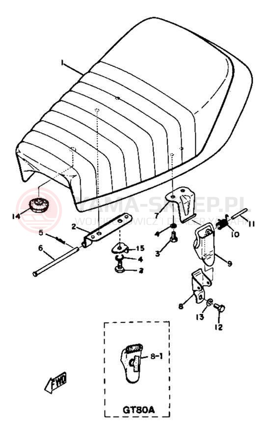 Schemat "siedzenie" do Yamaha GTMX/GT1