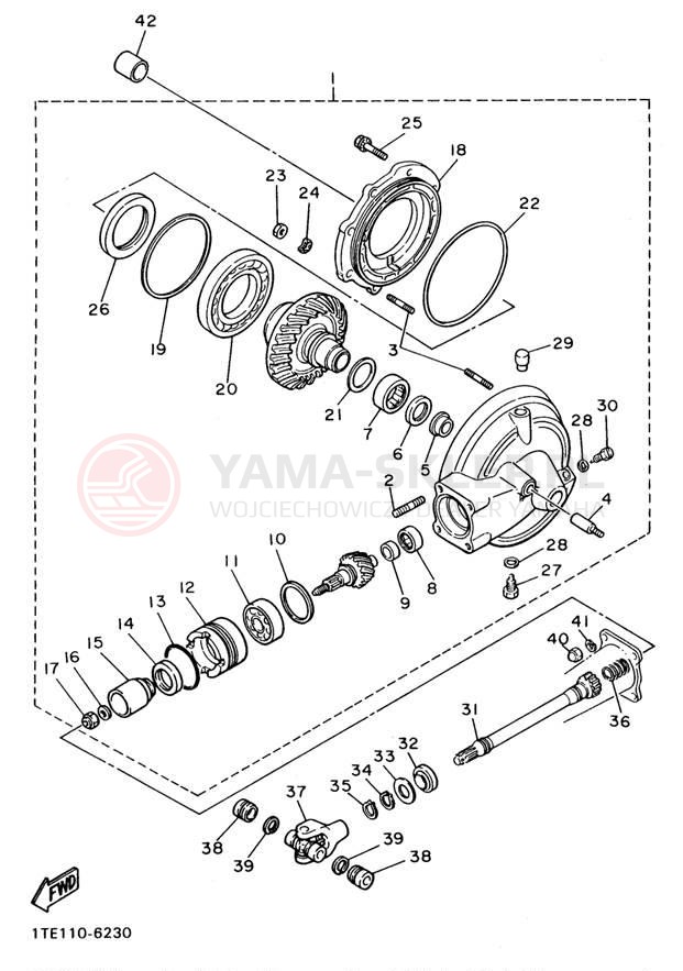 Schemat "Wał napędowy" do Yamaha VIRAGO 750 XV750HC1/XV750H1