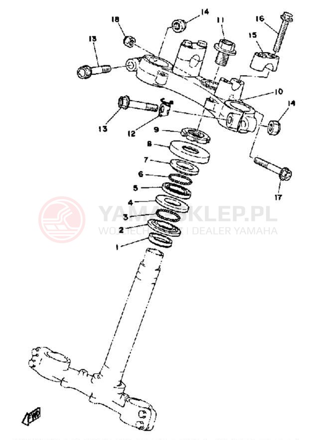 Schemat "Półki zawieszenia" do Yamaha DT125F