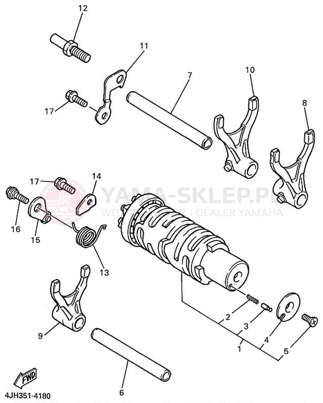 Schemat "Wodziki, automat" do Yamaha YZF600R YZF600RL/YZF600RLC