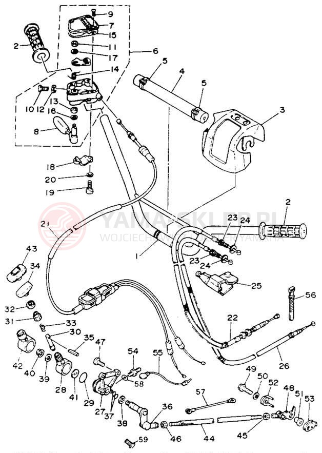 Schemat "Kierownica i osprzęt" do Yamaha WARRIOR YFM350XB_M