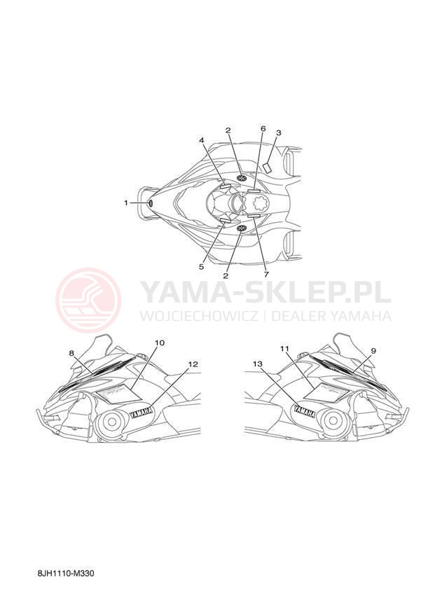 Schemat "naklejki" do Yamaha FX NYTRO FX10DL