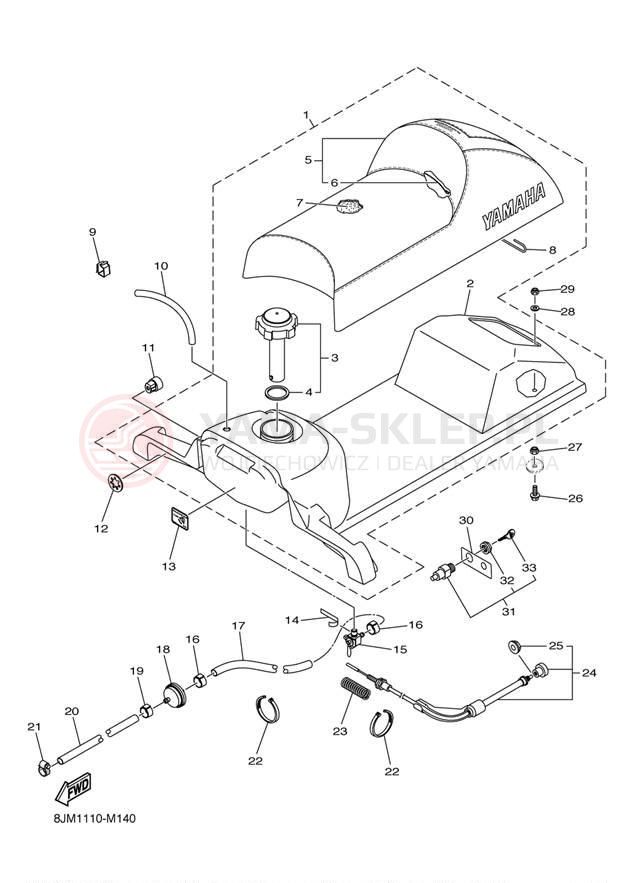Schemat "siedzenie" do Yamaha SRX120 SRX120DL