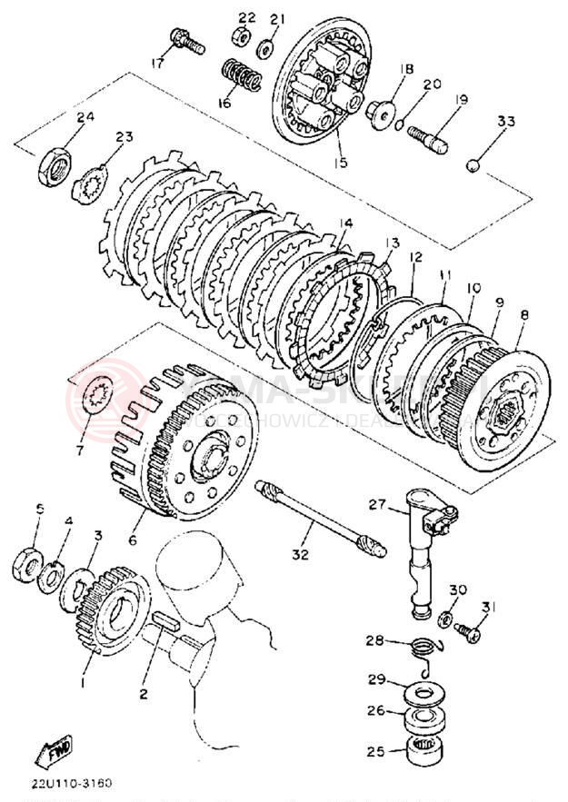 Schemat "sprzęgło" do Yamaha VIRAGO 535 XV535A/XV535AC
