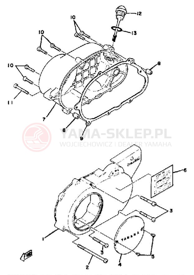 Schemat "Pokrywa silnika" do Yamaha LB50PH