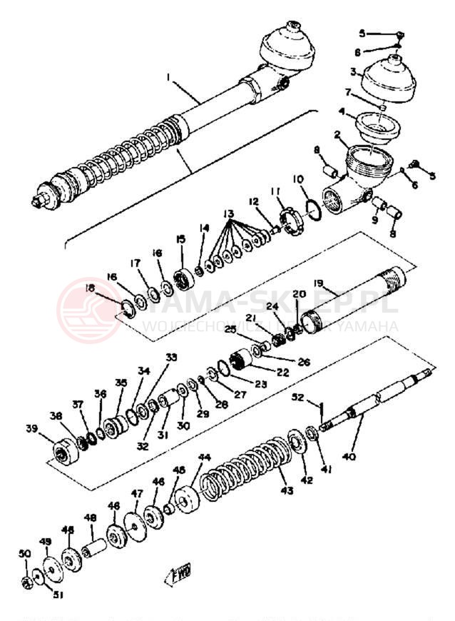Schemat "Amortyzator tylny" do Yamaha MX400B