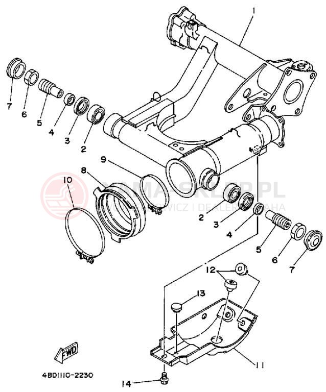 Schemat "wahacz" do Yamaha YFB250D_MN