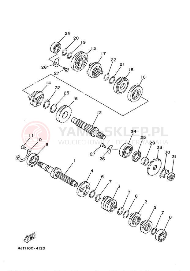 Schemat "Skrzynia biegów " do Yamaha TZ125 TZ125