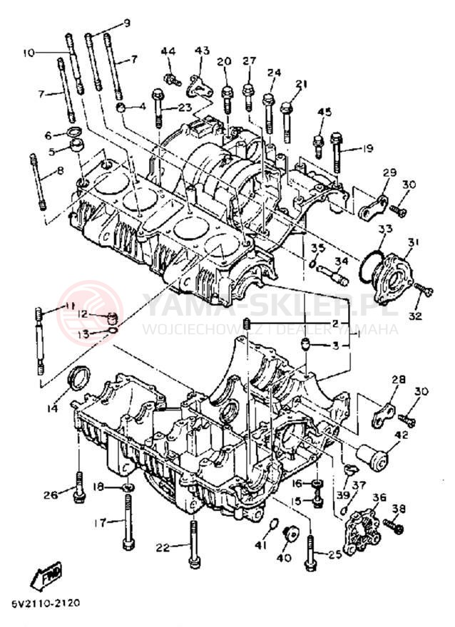 Schemat "Obudowa silnika" do Yamaha XJ650RJ
