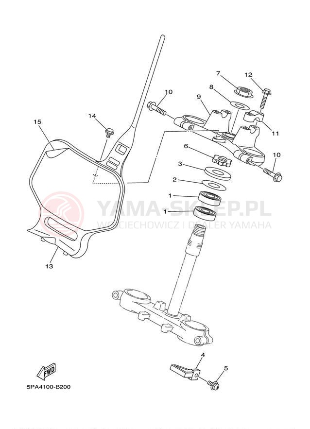 Schemat "Półki zawieszenia" do Yamaha YZ85 YZ85S