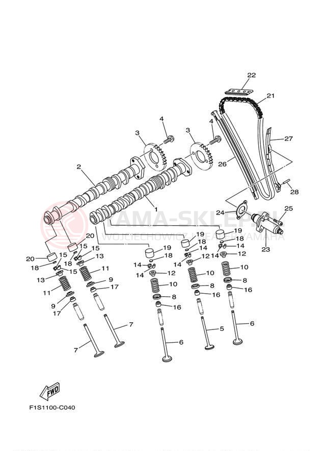 Schemat "zawory" do Yamaha 232 LIMITED S SXT1100GH