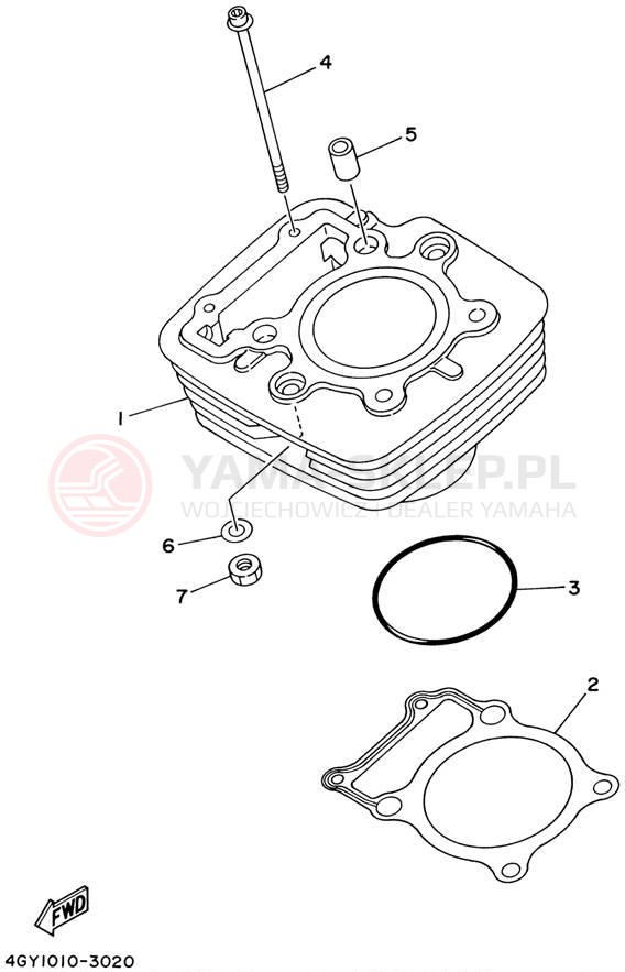 Schemat "cylinder" do Yamaha TTR250 TTR250N/TTR250NC