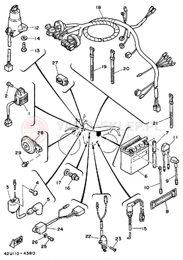 Schemat "układ elektryczny" do Yamaha XT250LC/XT250L