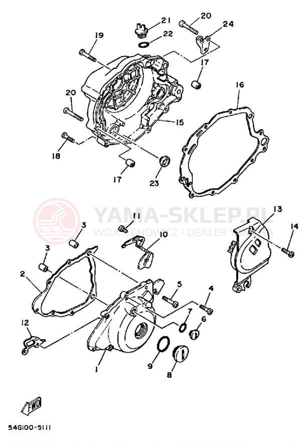 Schemat "Pokrywa silnika" do Yamaha BIG WHEEL ELEC START BW200ES