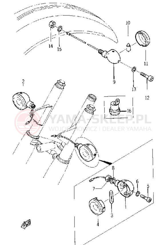 Schemat "kierunkowskazy" do Yamaha YG1