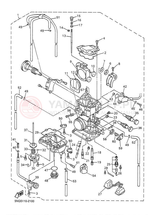 Schemat "Gaźnik" do Yamaha WR426F WR426FP