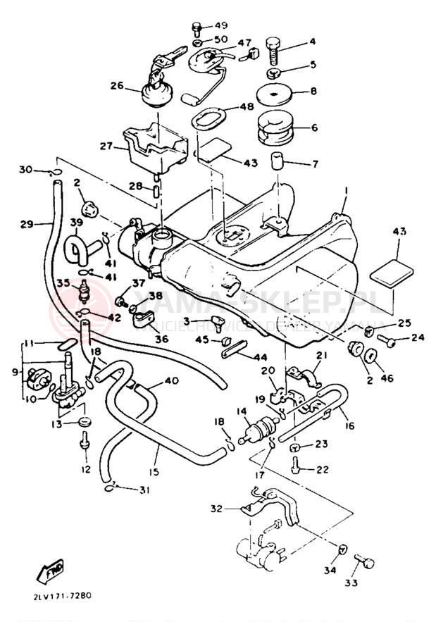 Schemat "zbiornik paliwa" do Yamaha XVZ13TC/XVZ13T