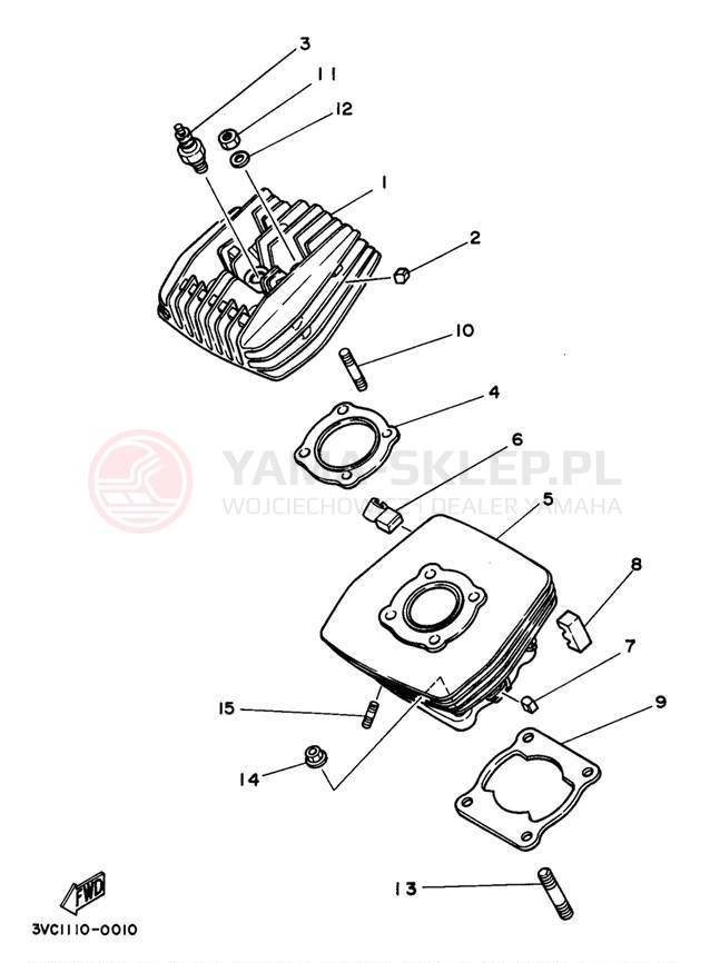 Schemat "cylinder" do Yamaha RT180J